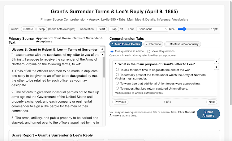 Primary Source Super Comprehension