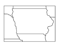 Iowa Blank Map