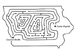 Iowa Printable Maze