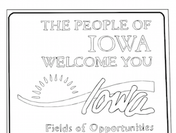 Iowa State Highway Sign Coloring 