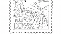Iowa Statehood Postage Stamp Coloring
