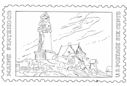 Maine Postage Stamp Coloring