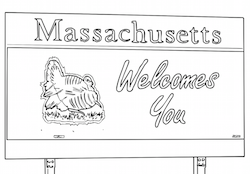 Massachusetts Welcome Sign