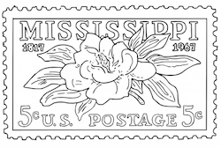 Mississippi Postage Stamp Coloring Page