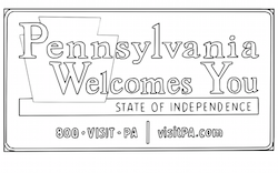 Welcome to Pennsylvania Highway Sign Coloring Page