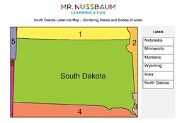 South Dakota Label-me Map