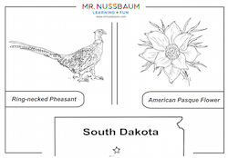 South Dakota Symbols Coloring