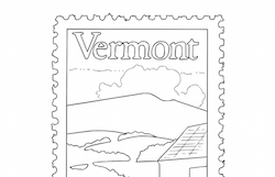 Vermont Postage Stamp Coloring