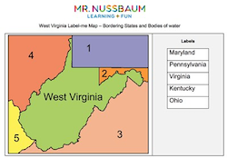 West Virginia Label-me Map