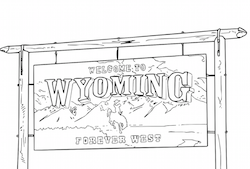 Welcome to Wyoming Highway Sign Coloring